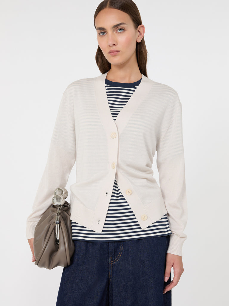 max mara wool, silk and cashmere v-neck cardigan