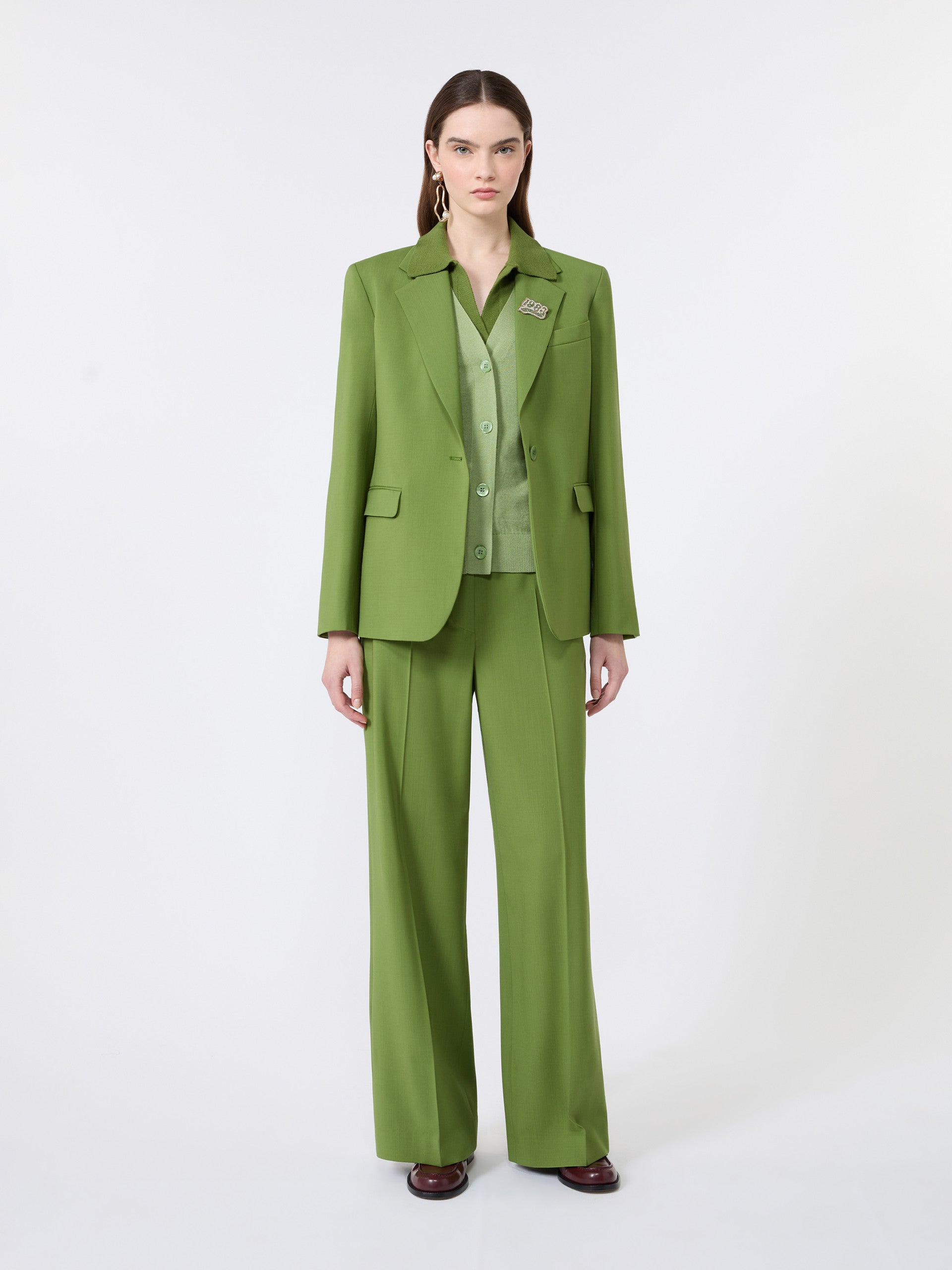 max mara wool, silk and cashmere v-neck cardigan for women