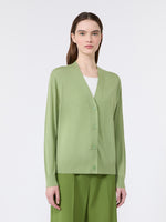 max mara wool, silk and cashmere v-neck cardigan for women