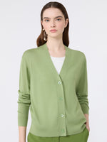 max mara wool, silk and cashmere v-neck cardigan for women