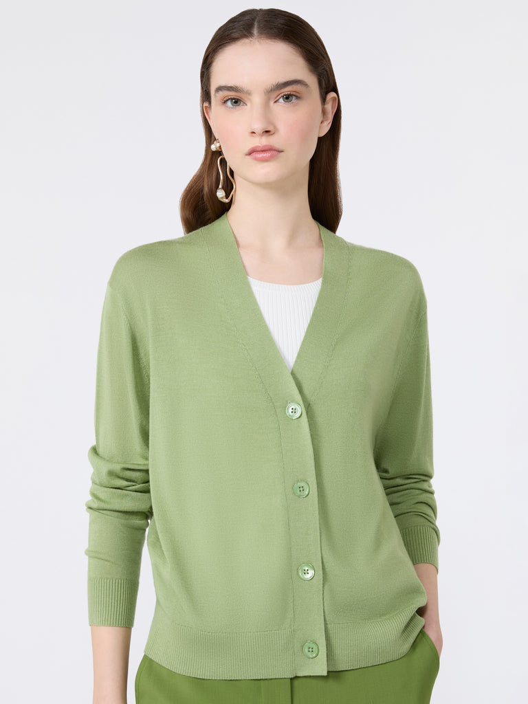 max mara wool, silk and cashmere v-neck cardigan