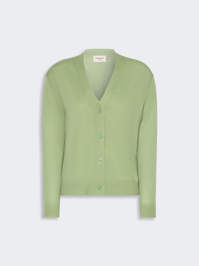 max mara wool, silk and cashmere v-neck cardigan
