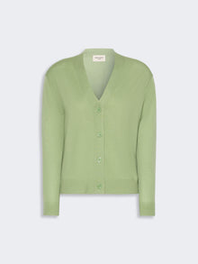 Wool, Silk And Cashmere V-Neck Cardigan for Women - Green - Max Mara UAE
