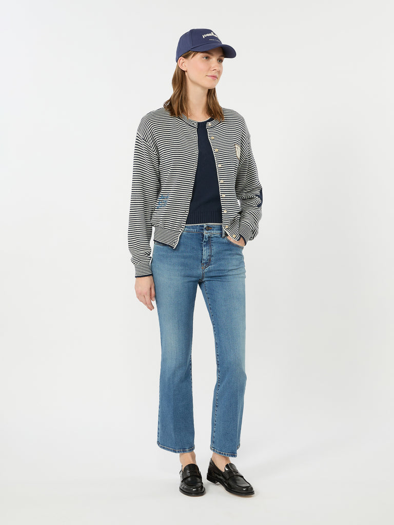 max mara inlay-detail cotton yarn cardigan
