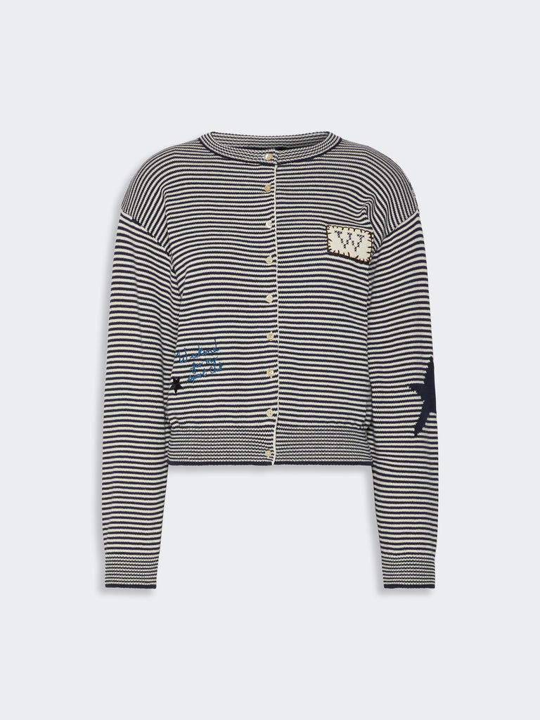max mara inlay-detail cotton yarn cardigan