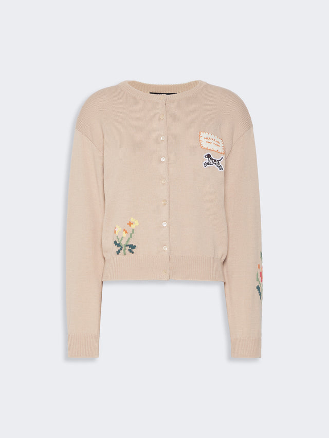 max mara inlay-detail cotton yarn cardigan for women