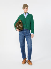 Alpaca And Cotton Yarn Cardigan for Women - Dark Green - Max Mara UAE
