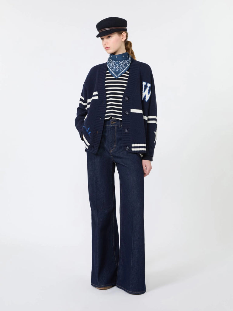 max mara jacquard wool cardigan