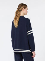Jacquard wool cardigan