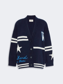 Jacquard wool cardigan
