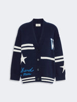 Jacquard wool cardigan