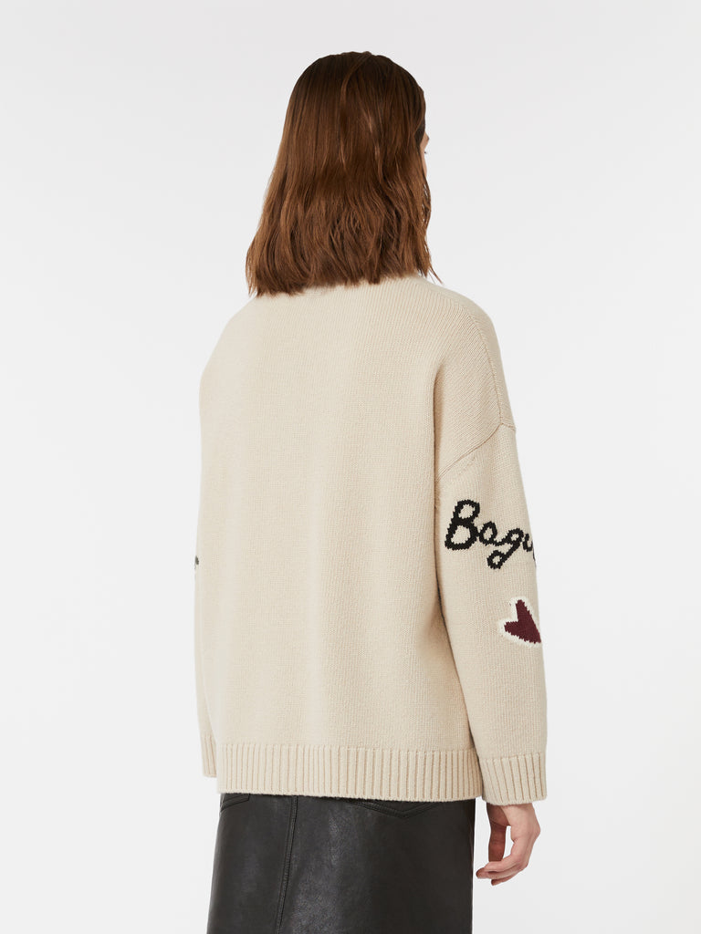 Wool knit oversized cardigan
