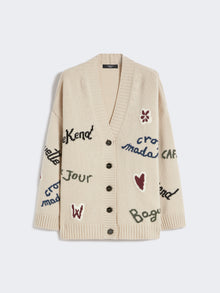 Wool knit oversized cardigan