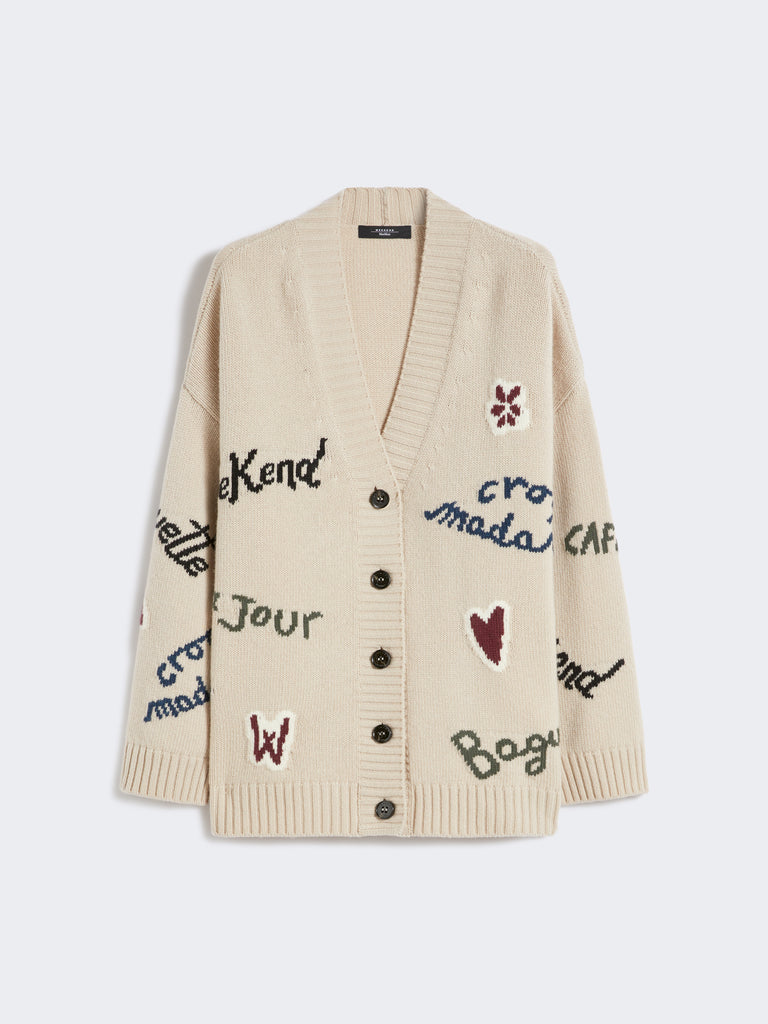 Wool knit oversized cardigan