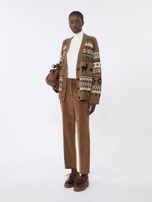 Wool and alpaca jacquard cardigan
