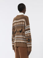 Wool and alpaca jacquard cardigan
