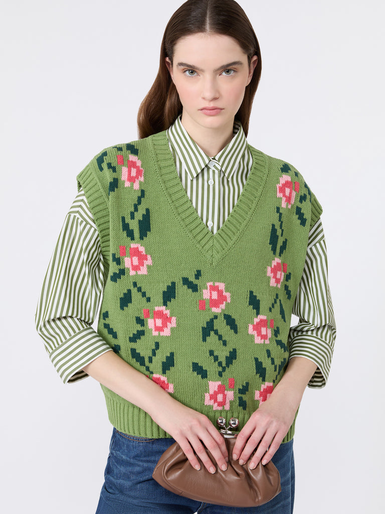 max mara inlaid cotton-blend gilet