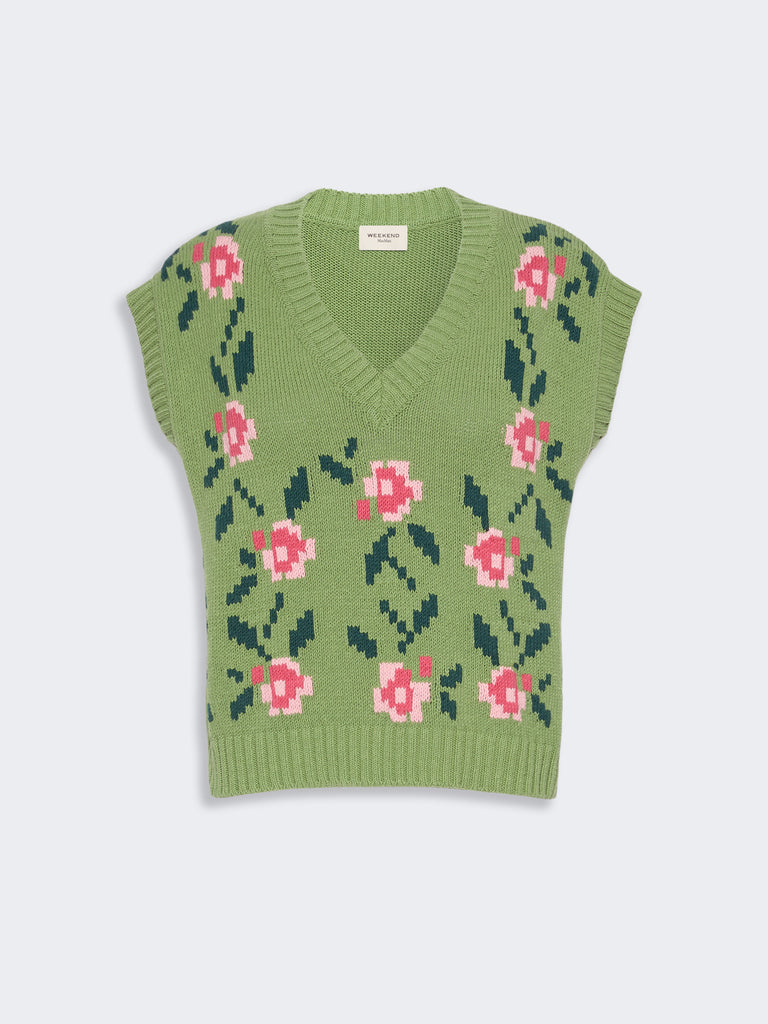 max mara inlaid cotton-blend gilet