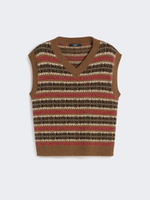 Wool and alpaca jacquard gilet