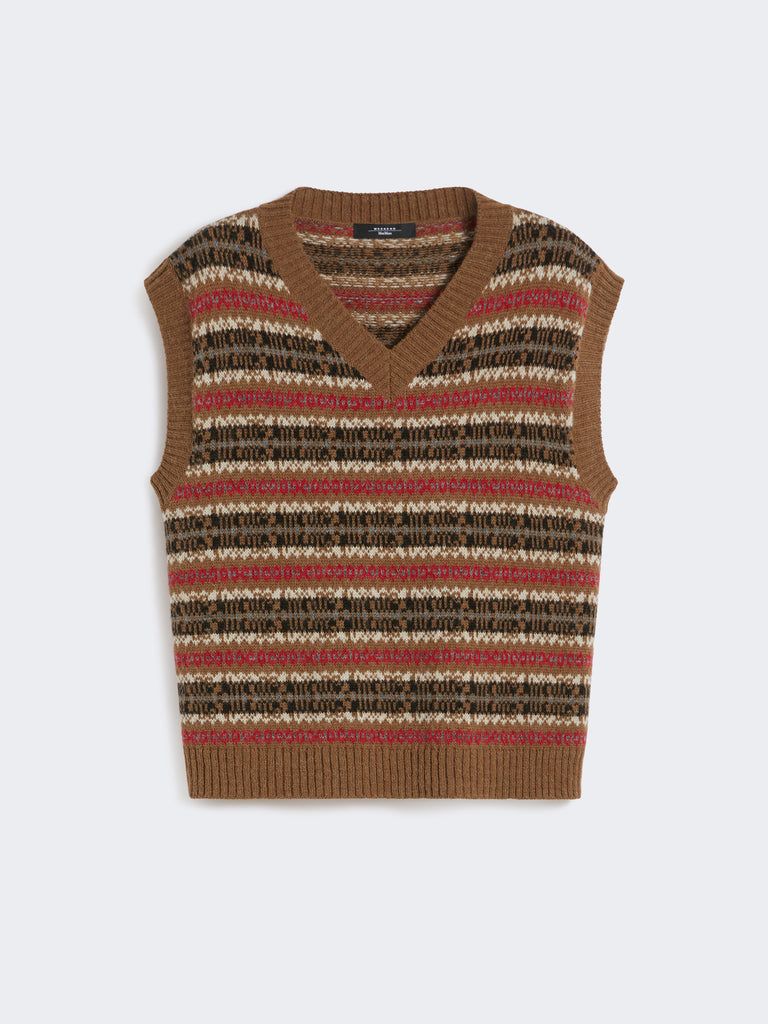 Wool and alpaca jacquard gilet