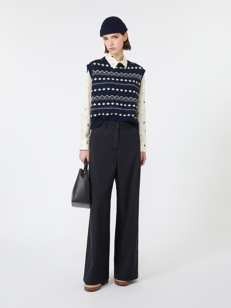 max mara jacquard wool yarn gilet