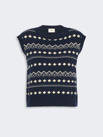 max mara jacquard wool yarn gilet for women