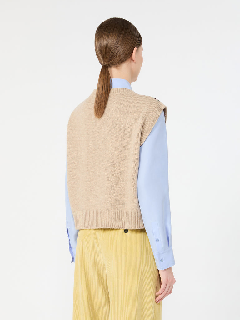 max mara jacquard wool yarn gilet