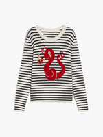 Cashmere Yarn Jumper for Women - White Blue - Max Mara UAE
