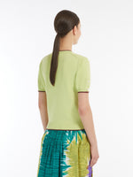 Short-Sleeved Cotton Jumper for Women - Lime - Max Mara UAE