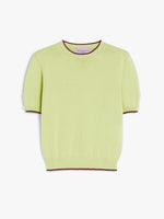 Short-Sleeved Cotton Jumper for Women - Lime - Max Mara UAE