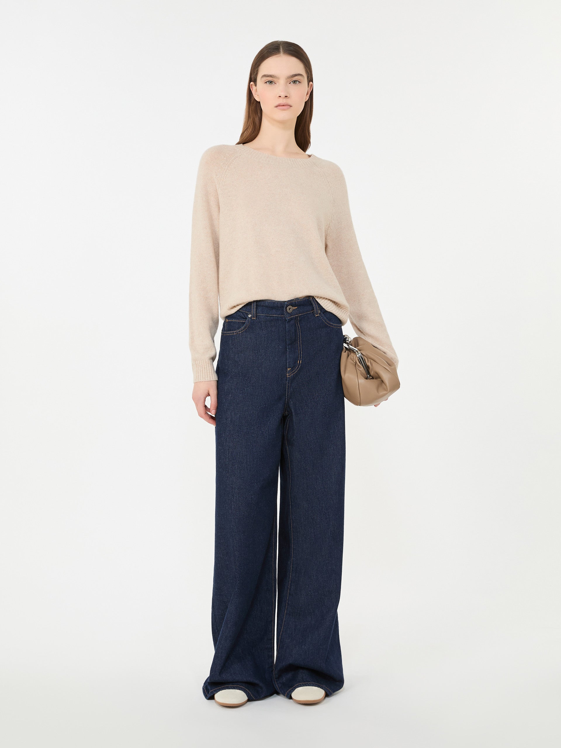 Cashmere Crew-Neck Sweater for Women - Sand - Max Mara UAE