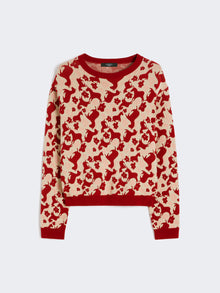 Jacquard Viscose Sweater for Women - Red - Max Mara UAE