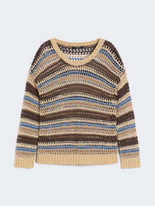 Linen And Cotton Yarn Mesh Jumper for Women - Brown - Max Mara UAE