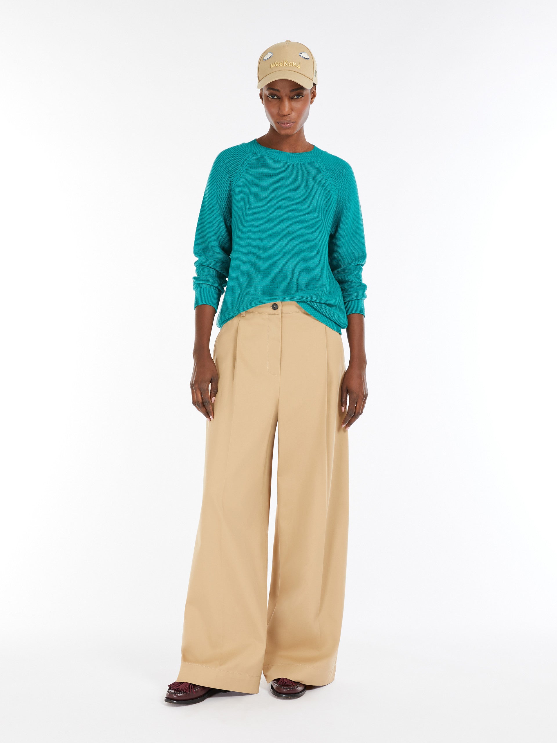 Cotton Yarn Jumper for Women - Emerald - Max Mara UAE