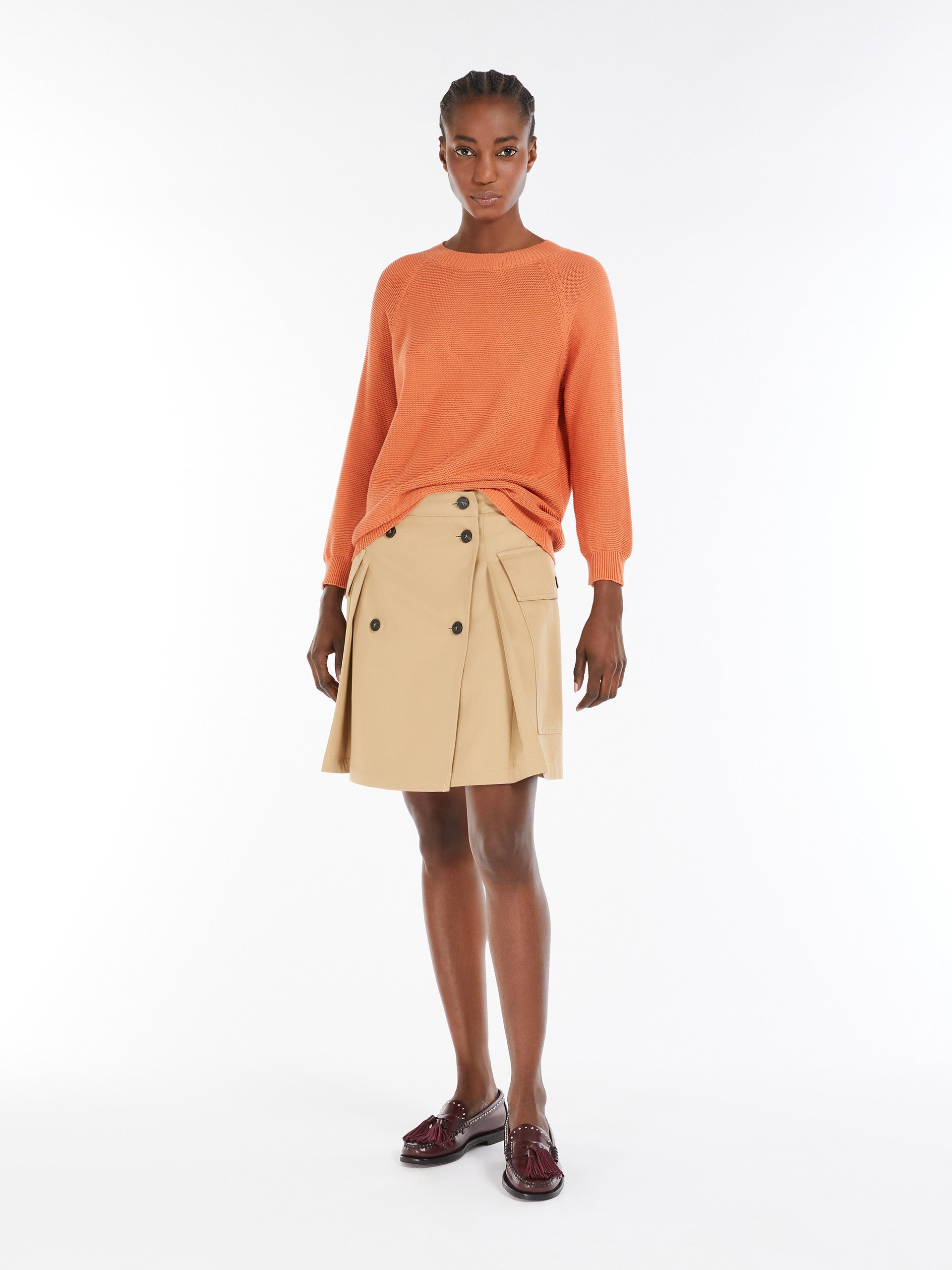 Cotton Yarn Jumper for Women - Orange - Max Mara UAE