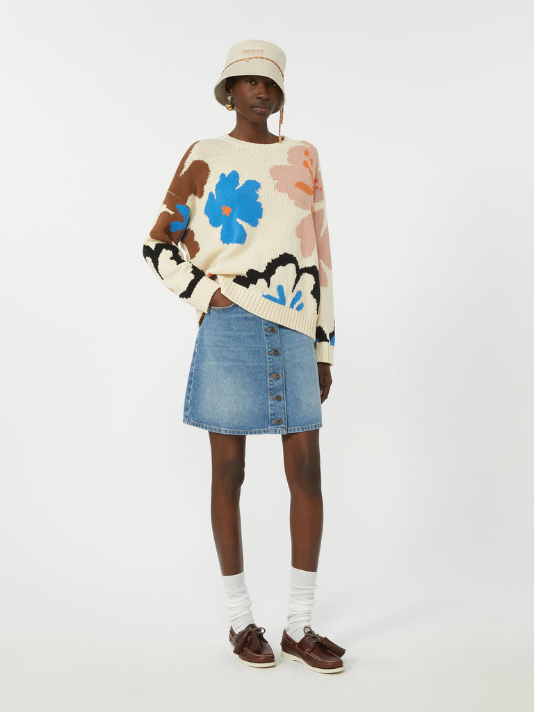 max mara patterned cotton crew-neck