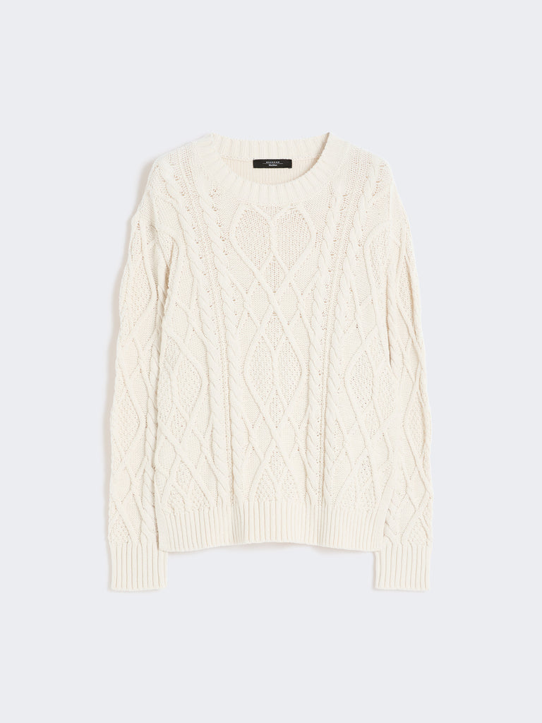 max mara cable and diamond-knit cotton sweater