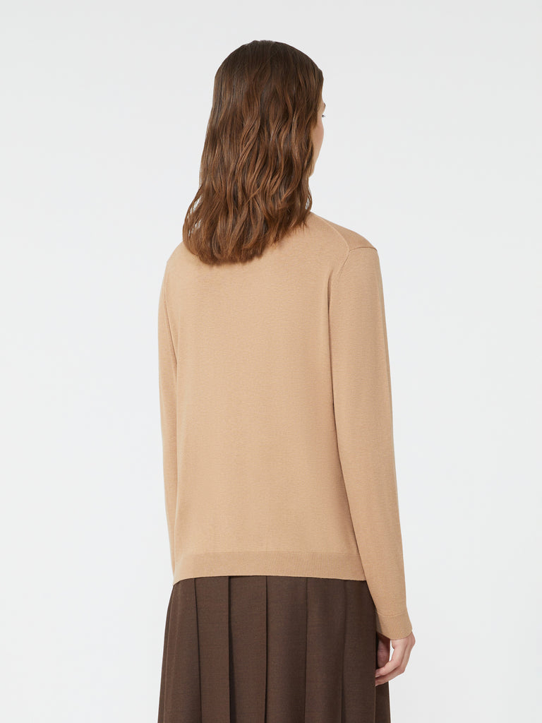 Wool and silk knit turtleneck