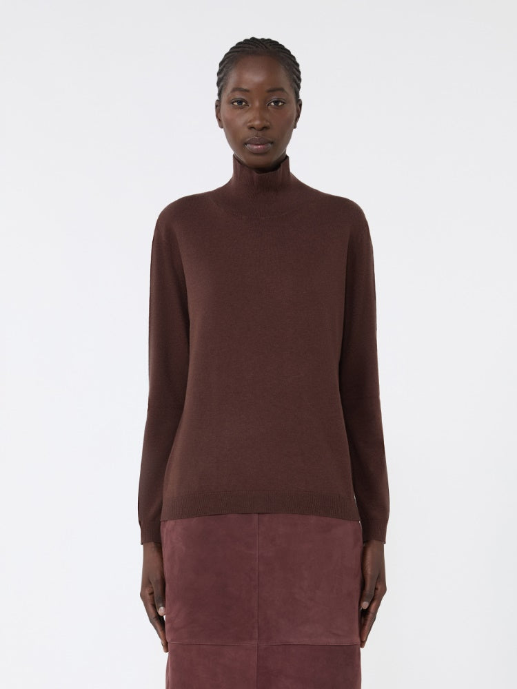 Wool and silk knit turtleneck