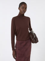 Wool and silk knit turtleneck