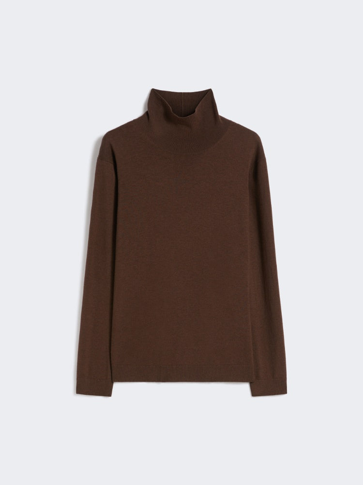 Wool and silk knit turtleneck