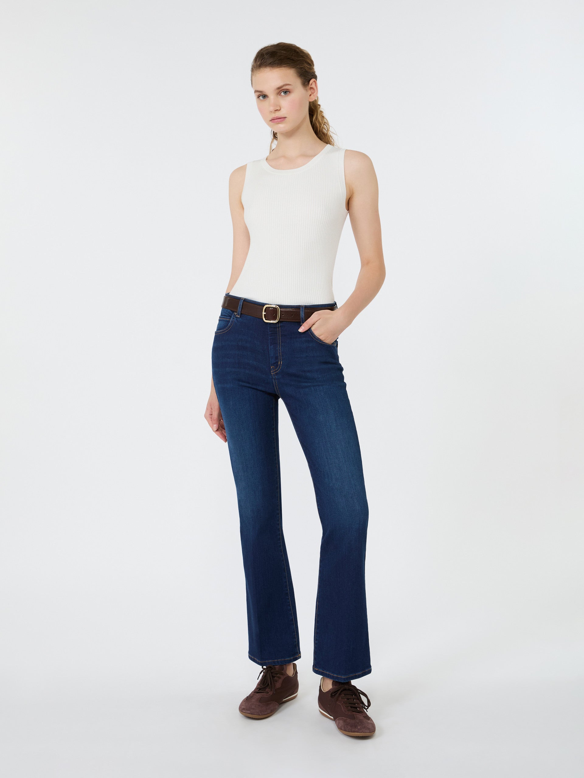max mara sleeveless stretch viscose sweater for women