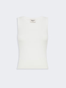 Sleeveless Stretch Viscose Sweater for Women - White - Max Mara UAE