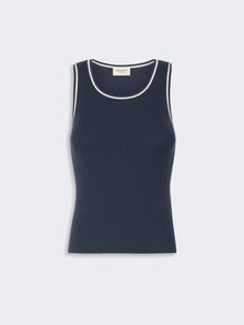 Sleeveless Stretch Viscose Sweater for Women - Navy - Max Mara UAE