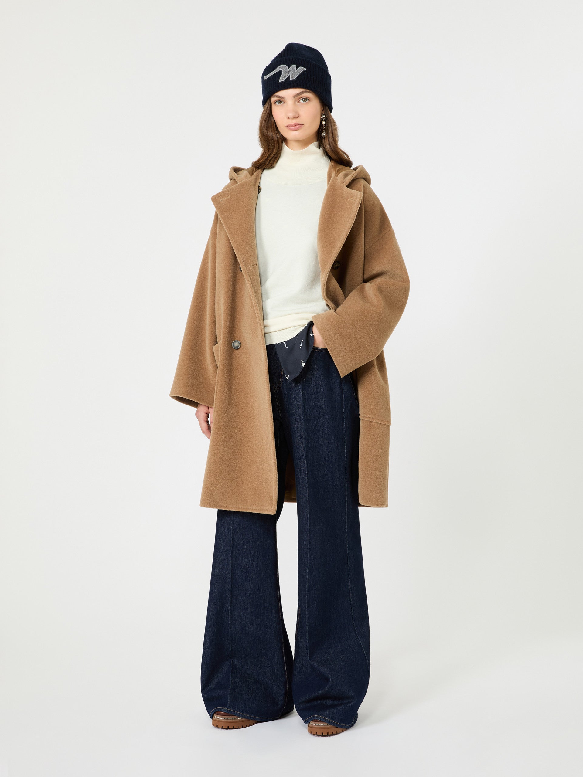 Wool And Silk Knit Turtleneck for Women - Ivory - Max Mara UAE