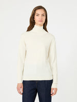 Wool And Silk Knit Turtleneck for Women - Ivory - Max Mara UAE