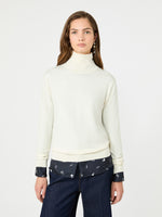 Wool And Silk Knit Turtleneck for Women - Ivory - Max Mara UAE