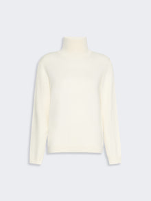 Wool And Silk Knit Turtleneck for Women - Ivory - Max Mara UAE