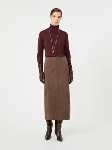 Wool And Silk Knit Turtleneck for Women - Bordeaux - Max Mara UAE