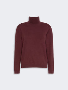 Wool And Silk Knit Turtleneck for Women - Bordeaux - Max Mara UAE